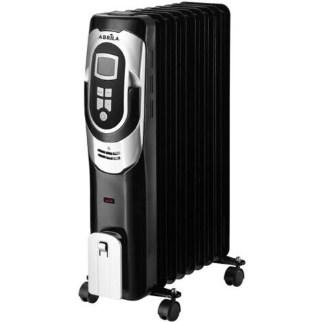Radiador Aceite Confort 2000w 9elementos Negro/plata 3pote Termost.reg. Temporizador,ruedas Luz Ind. 62x41,5x24cm