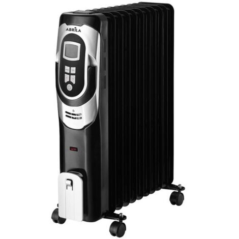Radiador Aceite Confort 2500w 11elementos Negro/plata 3pote Termost.reg. Temporizadoe,ruedas Luz Ind. 62x49x24cm