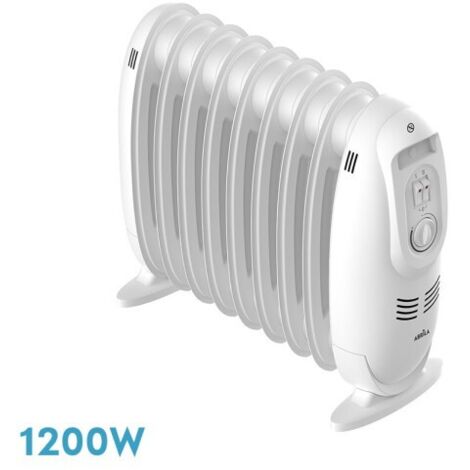 Radiador Aceite Irlanda 1200w Blanco 3potencias Termost.reg 9elementos Protec.segurid.asa 38,2x43x18cm