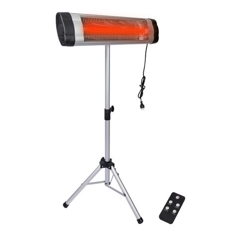 Radiador Calefactor por infrarrojos 2500W con mando a distancia Estufa jardín Posible montaje pared