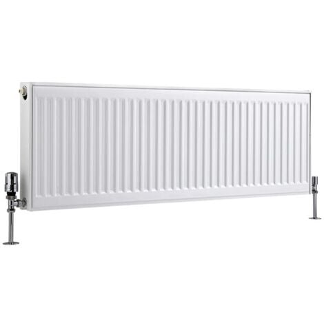 Radiador Convector Horizontal con Panel Doble Plus - Blanco - 400mm x 1200mm x 73mm - 1147 Vatios - Eco