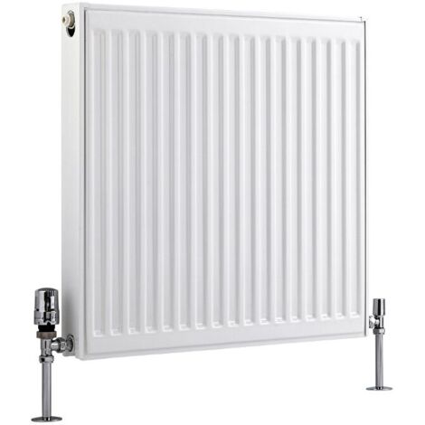 Radiador Convector Horizontal con Panel Doble Plus - Blanco - 600mm x 600mm x 73mm - 803 Vatios - Eco