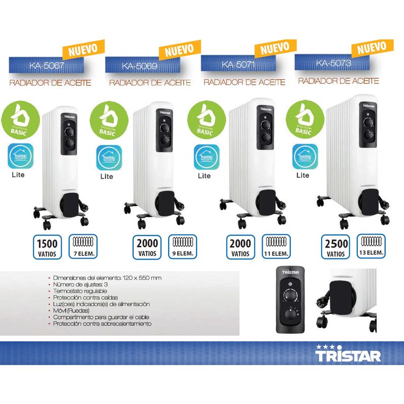 

Tristar - RADIADOR KA 5067 1500w