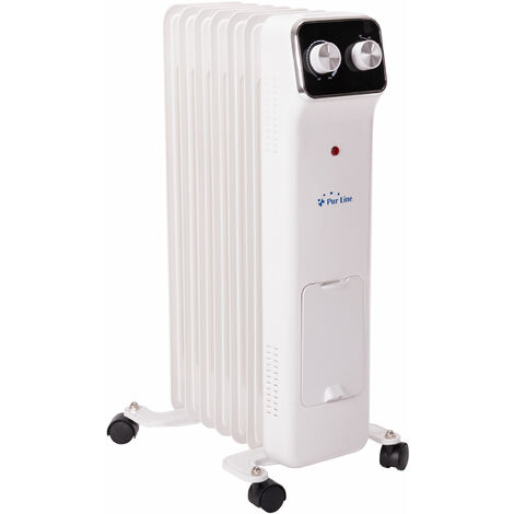 Radiador de aceite blanco de bajo consumo con recipiente para humidificación
