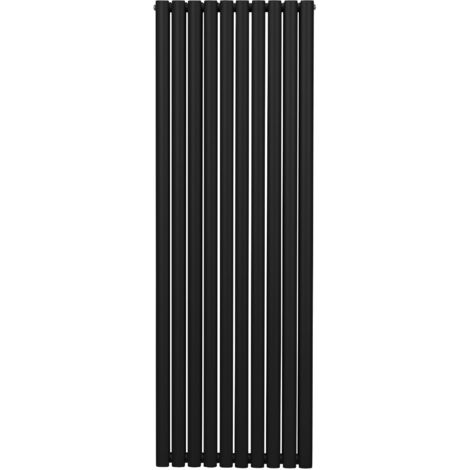 Radiador De Columna Ovalada 1800mm x 600mm Vertical  Negro   Acero  Montado en pared  Kit de fijación y soportes  + Cepillo de limpieza GRATIS  Calefacción estufa calefactor