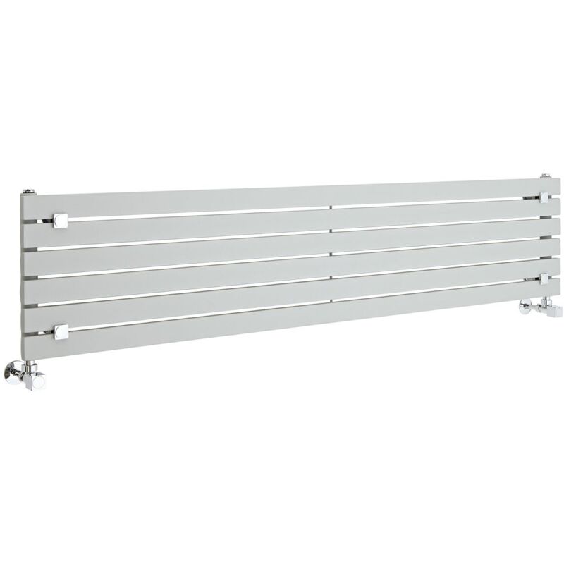 

Hudson Reed Sloane Radiador de Diseño Moderno Horizontal - Radiador con Acabado Plateado - Diseño de Columna Plana - 1149W - 354 x 1600mm
