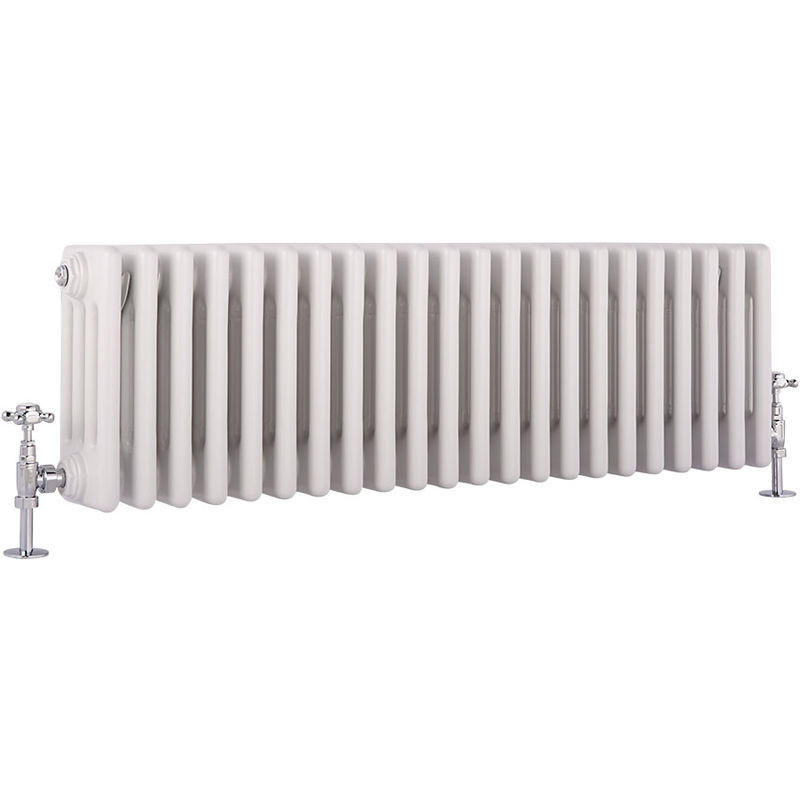 

Hudson Reed - Regent Radiador de Diseño Horizontal en Estilo de Hierro Fundido - Radiador Con Acabado Blanco - Columnas 4 x 22 - 1060W - 300 x 1010 x