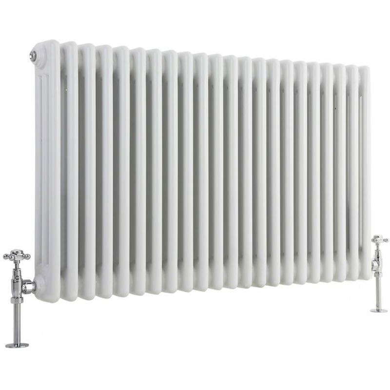 

Regent Radiador de Diseño Horizontal en Estilo de Hierro Fundido - Radiador Con Acabado Blanco - Columnas 3 x 22 - 1608W - 600 x 1010 x 100mm