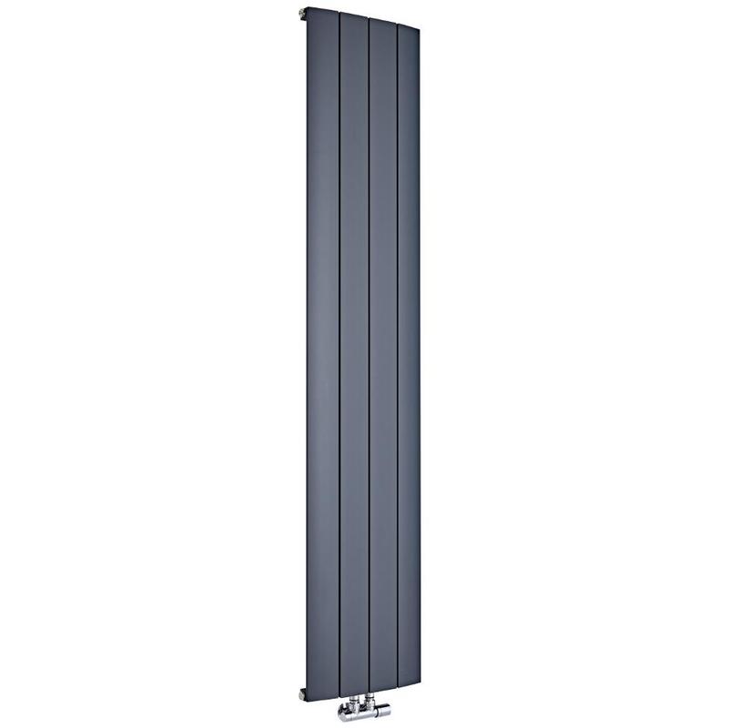 

Hudson Reed - Radiador Aurora de Diseño Vertical - Radiador de Aluminio con Acabado Antracita - 1384W - 1800 x 375mm - Calefacción Moderna