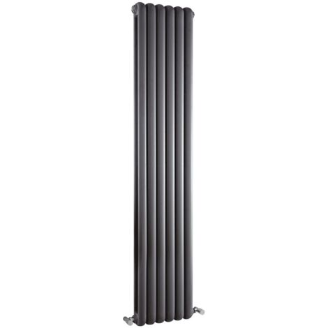 Radiador de Diseño Vertical Doble Tradicional - Antracita - 1800mm x 383mm x 80mm - 1964 Vatios - Saffre