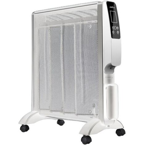Radiador De Mica Abrigo 2000w 4elem Blanco/plata Remoto 2potencias Antivuelco Temporiz.display 61,5x56x26,5 Cm