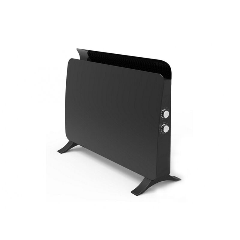 

Radiador cerámico 1500W, mural o de suelo, frontal de cristal templado negro
