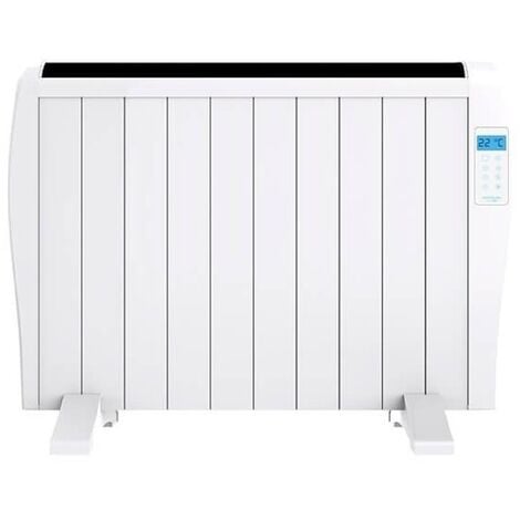 Cecotec Radiador Eléctrico Bajo Consumo Ready Warm 2000 Thermal. 10 Elementos, 1500W, De pared o pie, 3 Modos, Temporizador, Mando, Pantalla LED, Blanco