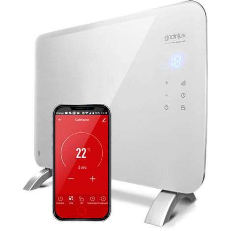 Radiador Eléctrico Convector Cristal 1000W Calefacción WIFI APP Gridinlux