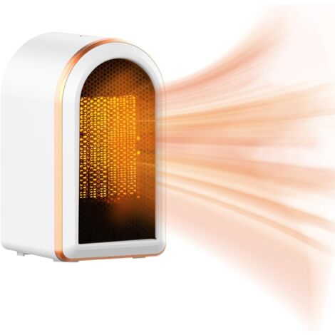 Radiador eléctrico silencioso con protección contra sobrecalentamiento y vuelco, radiador cerámico PTC para oficina, dormitorio, blanco.