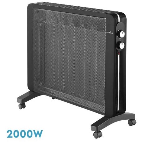 Radiador Mica Manglar 2000w Negro 2potencias Antivuelco Prot. Seg. Termost. Regulable 62x73,2x26 Cm