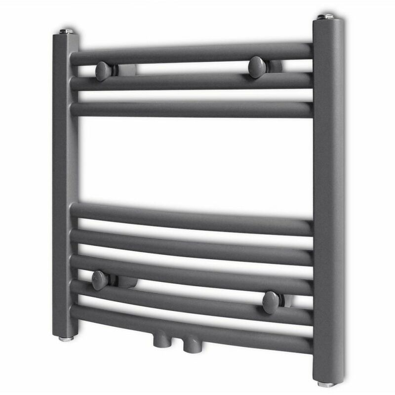 

Radiador toallero de bano curvo gris 480x480 mm