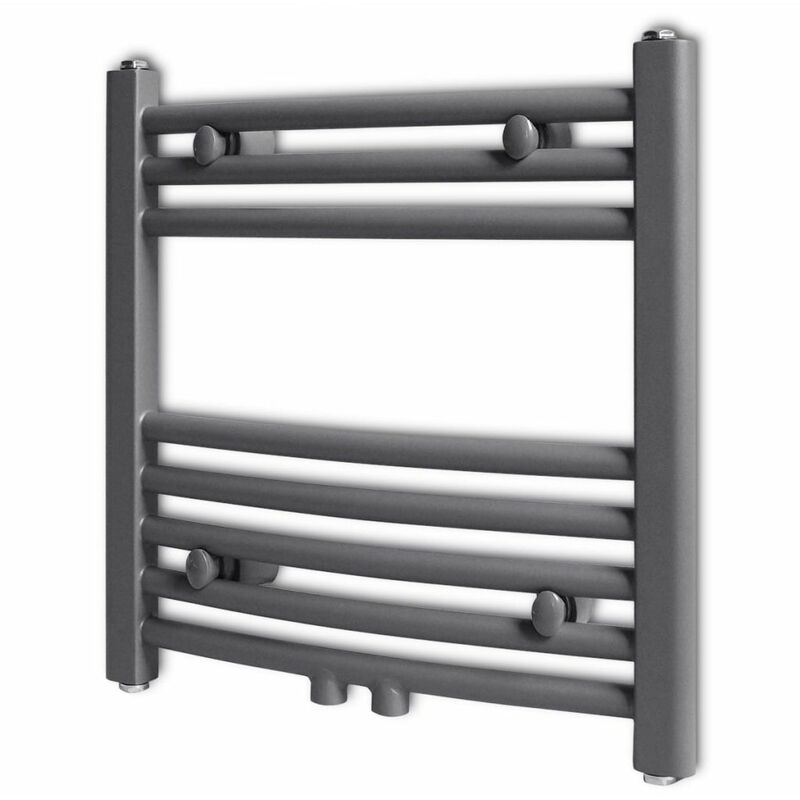 

Radiador toallero de baño curvo gris 480x480 mm