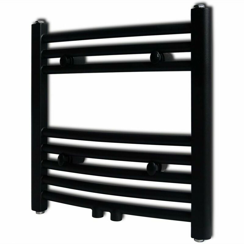 

Radiador toallero de bano curvo negro 480 x 480 mm