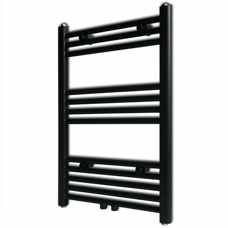 

Radiador toallero de bano recto negro 500 x 764 mm