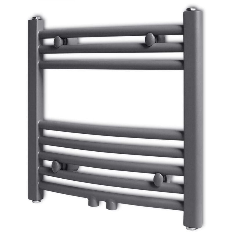 

Radiador toallero de baño curvo gris 480 x 480 mm - Gris