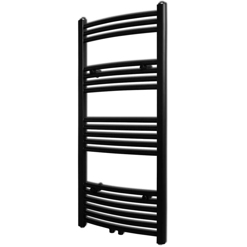 

Radiador toallero de baño curvo negro 500 x 1160 mm - Negro