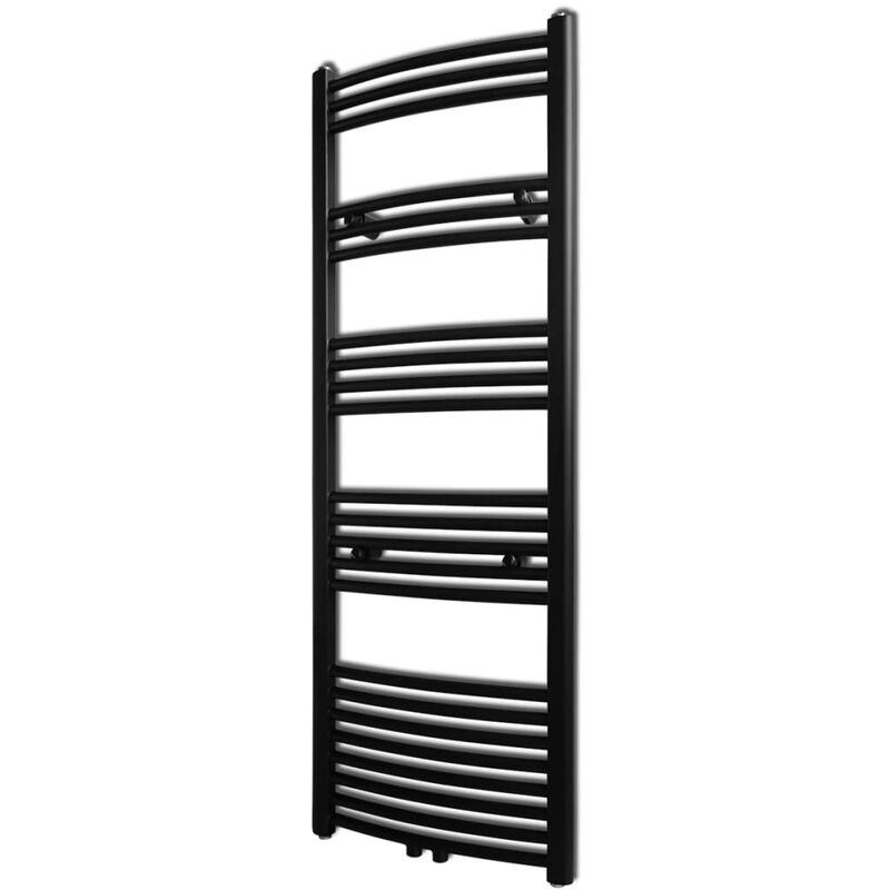

Radiador toallero de baño curvo negro 500 x 1424 mm - Negro