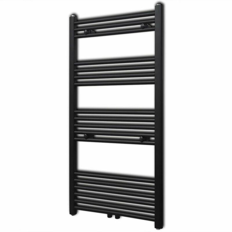 

Radiador toallero de bano recto negro 600 x 1160 mm
