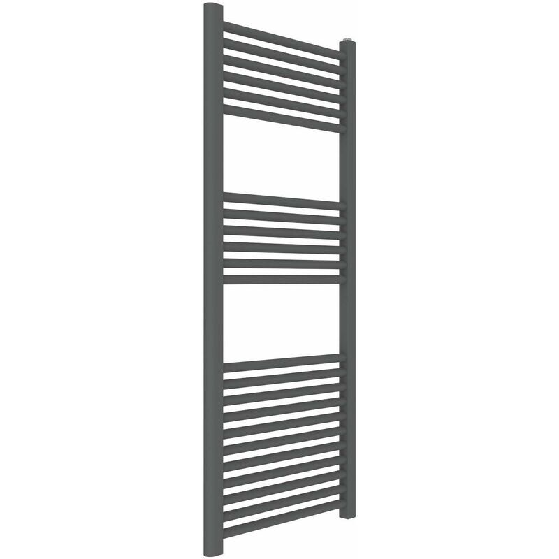 

Radiador toallero modelo redondo en acabado gris hierro Ercos Opera | H1200 L500 Z450