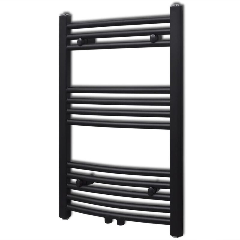 

Radiador Toallero de Baño Curvo Negro 500x764 mm - Negro - Vidaxl