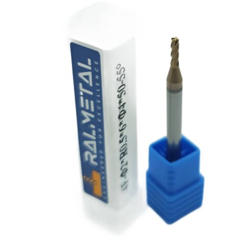 Radialfräser aus Vollhartmetall 2 x R0,5 x 4D x 50 mm 55 HRC