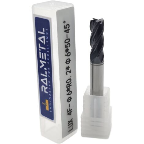 Radialfräser aus Vollhartmetall Fi 6 x R 0,2 x 50 mm 45 HRC