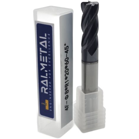 Radialfräser aus Vollhartmetall Fi8 x R1 x 60 mm - 45 HRC
