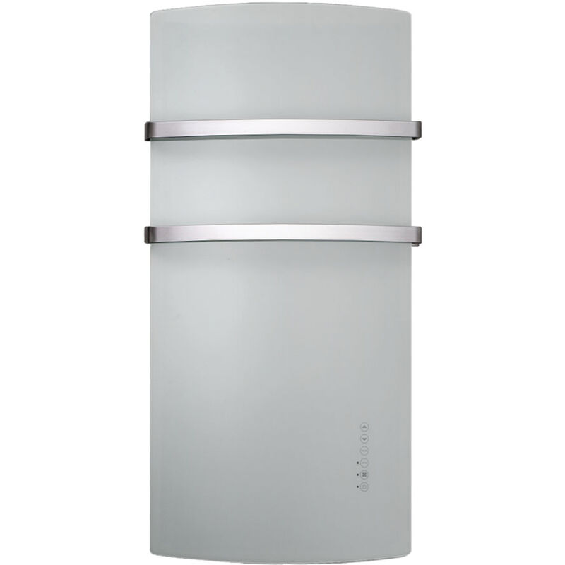 Radialight - Deva Designer Glass Electric Bathroom Fan Heater with Towel Bars, White