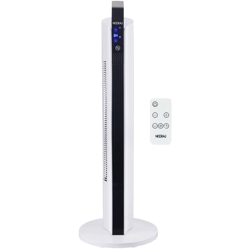 Chauffage Céramique Pivotant 2000W Kekai Tour Touch Screen 31x31x89 cm avec Télécommande Incluse