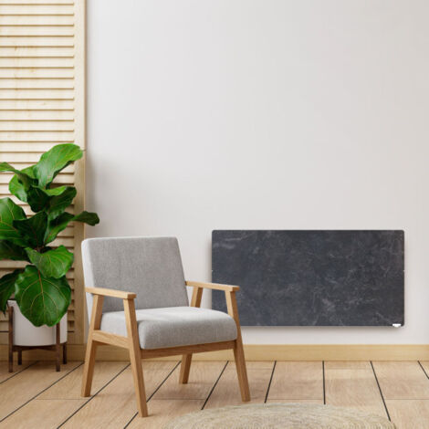 Radiateur à inertie Touch Silicium Natura Noir 1500W Horizontal - Valderoma NN1500T