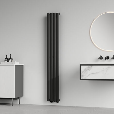 Radiateur à panneau plat Nore 438 W acier 160 x 24 cm noir [neu.haus]