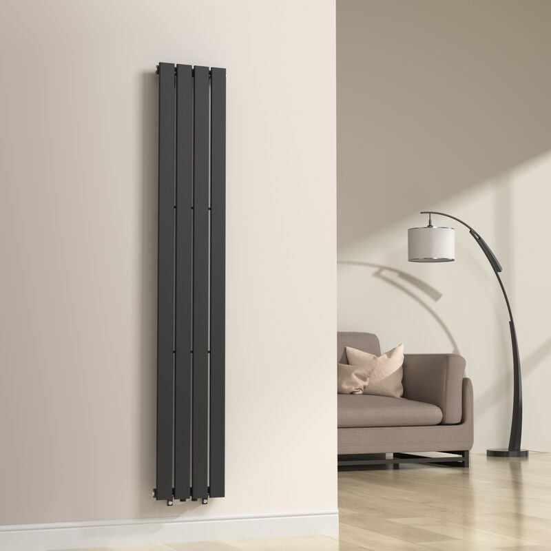 [neu.haus] - Radiateur à panneau plat Nore 598 w acier 180 x 30 cm noir