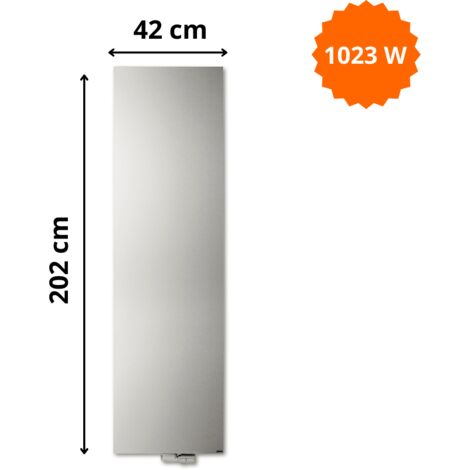 Radiateur acier H. 202 x L. 42 cm Niva vertical N1L1 laqué Vasco
