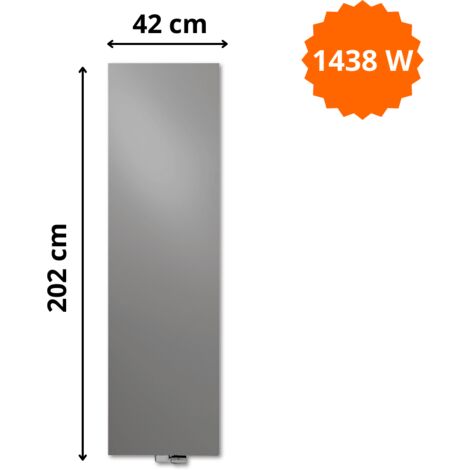 Radiateur acier H. 202 x L. 42 cm Niva vertical N2L1 laqué Vasco