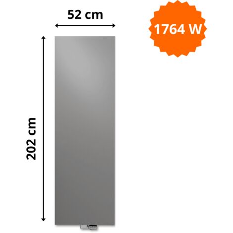 Radiateur acier H. 202 x L. 52 cm Niva vertical N2L1 laqué Vasco