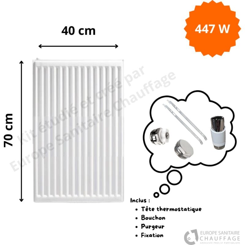 Stelrad - Radiateur Acier H.70 x L.40 cm 447W T11