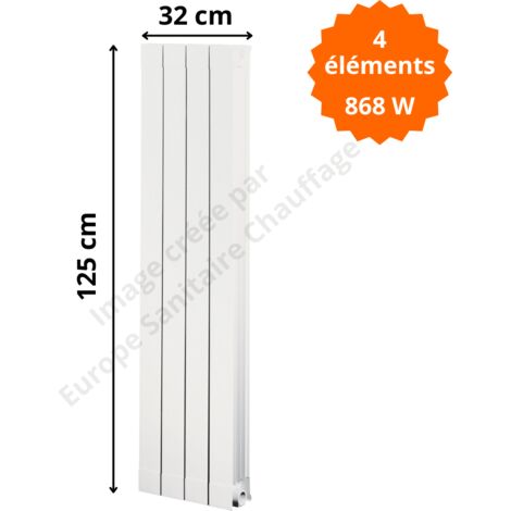 Radiateur aluminium H.125 x 32 cm Oscar 1200 Deville 868 W
