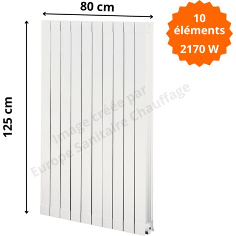 Radiateur aluminium H.125 x 80 cm Oscar 1200 Deville 2170 W