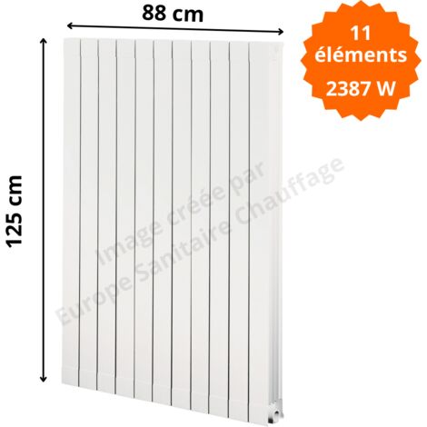 Radiateur aluminium H.125 x 88 cm Oscar 1200 Deville 2387 W
