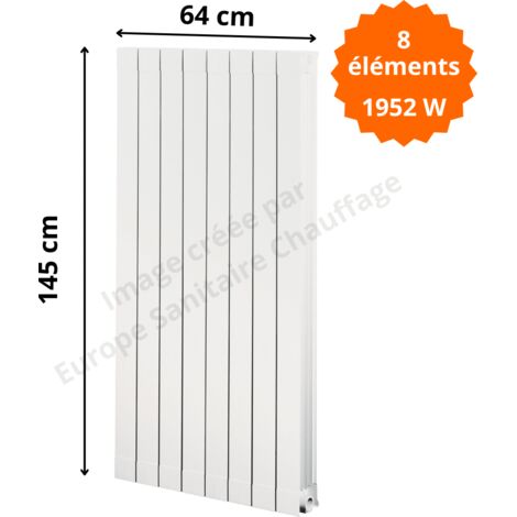 Radiateur aluminium H.145 x 64 cm Oscar 1400 Deville 1952 W
