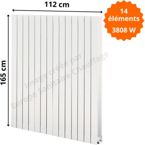 Radiateur aluminium H.165 x 112 cm Oscar 1600 Deville 3808 W