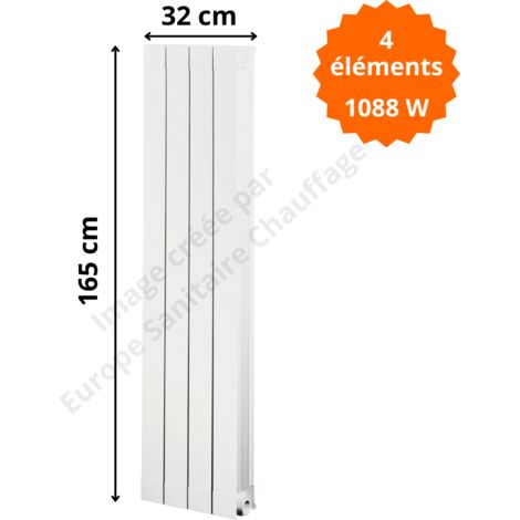 Radiateur aluminium H.165 x 32 cm Oscar 1600 Deville 1088 W