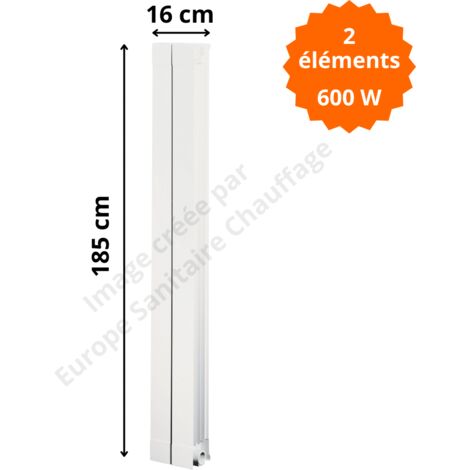 Radiateur aluminium H.185 x 16 cm Oscar 1800 Deville 600 W