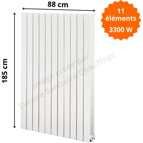 Radiateur aluminium H.185 x 88 cm Oscar 1800 Deville 3300 W